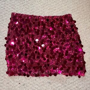 Cider Pink Sequin Mini Skirt for Cocktail Nights